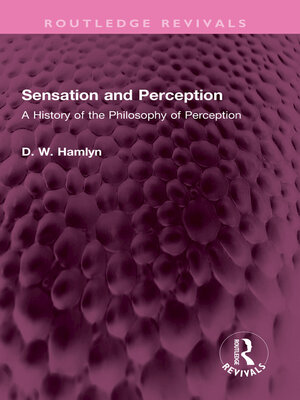 cover image of Sensation and Perception